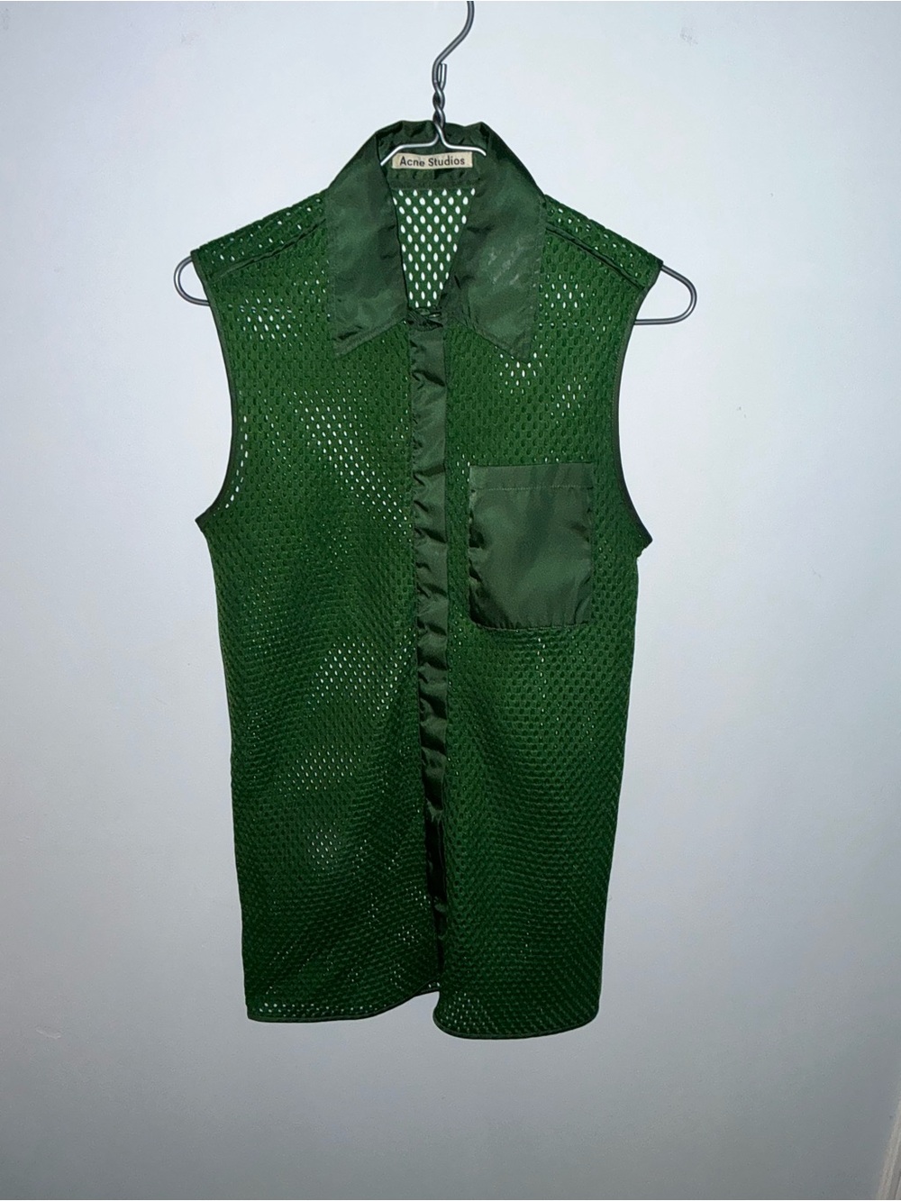 Acne Studios Green Mesh Sleeveless Tank Top